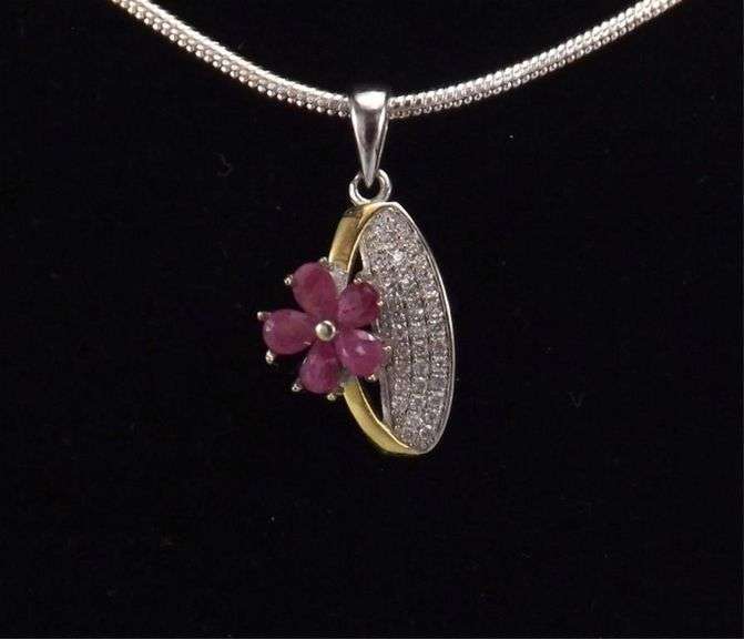 14 Kt Gold Plated Natural Ruby Pendant