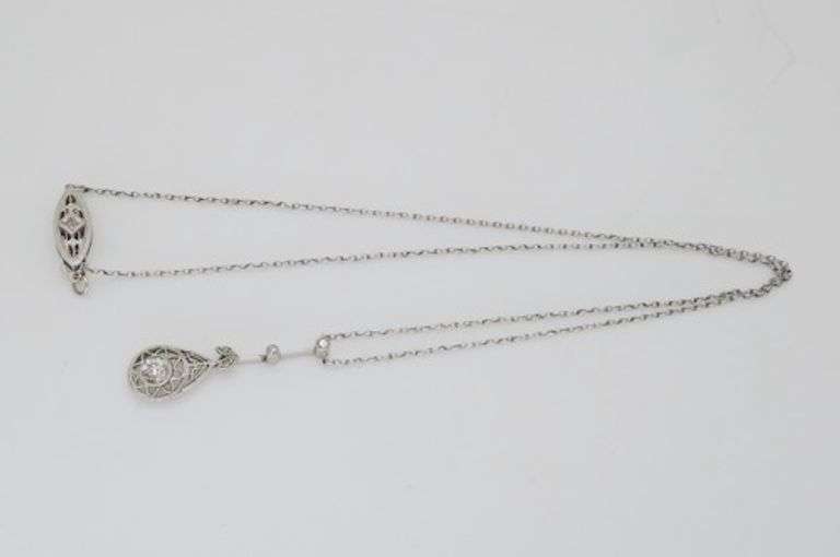 Vintage Diamond Drop Necklace