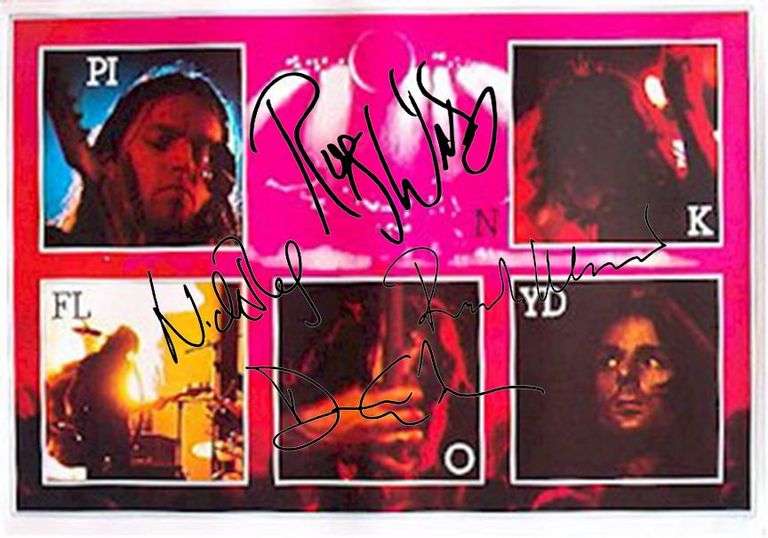 Pink Floyd 24x36 Autographed Facsimile Signed Poster