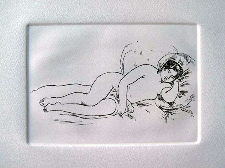 Pierre Auguste Renoir, 'Reclining Nude' Etching