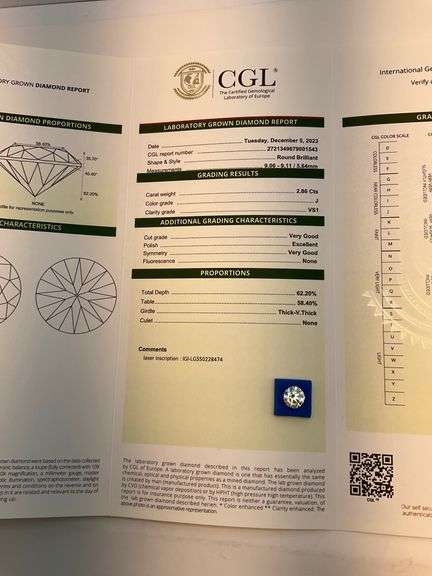 CERTIFIED LOOSE 2.86 CARAT DIAMOND