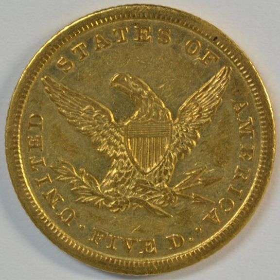 Very Scarce near Mint 1840 No Motto $5 Liberty Gold Piece