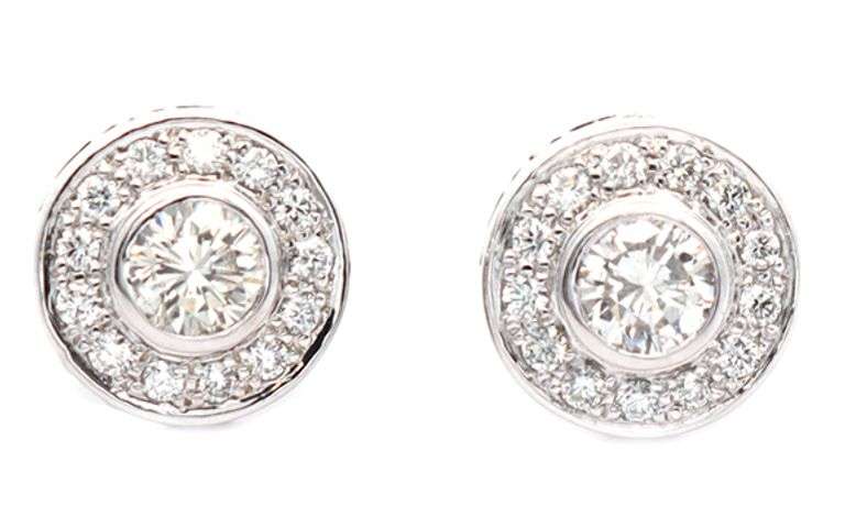 0.80ctw Round Diamond Halo Stud Earrings in 14K
