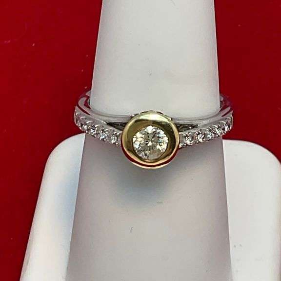CERTIFIED 18K WHITE AND YELLOW GOLD AND DIAMOND
