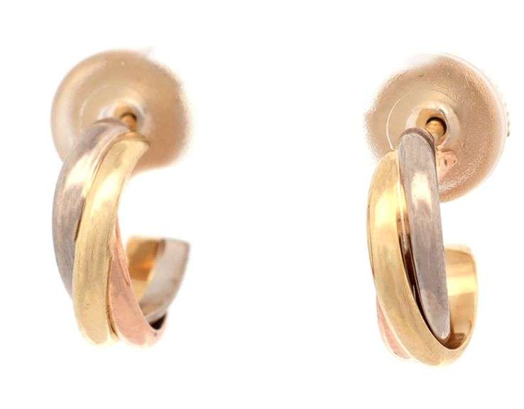 Cartier Trinity Small Huggie Hoop Earrings in 18K
