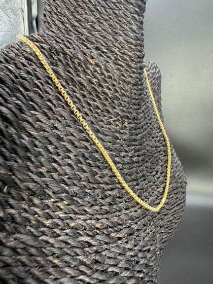 10k Yellow Gold-Hollow Round Box Link Chain 2.3mm Necklace 24"