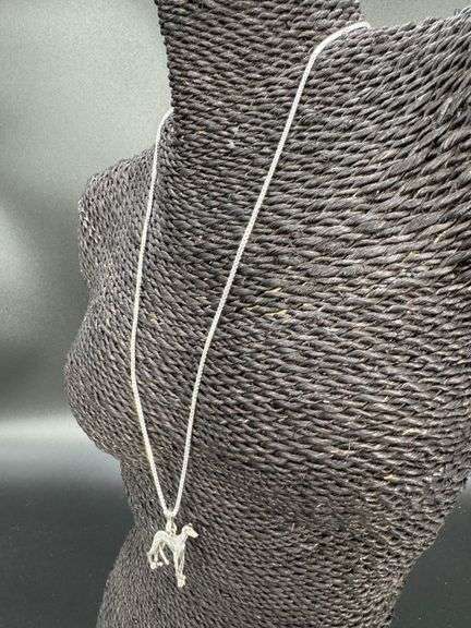 Sterling Silver Greyhound Dog Pendant Charm High Quality 925 3D Canine