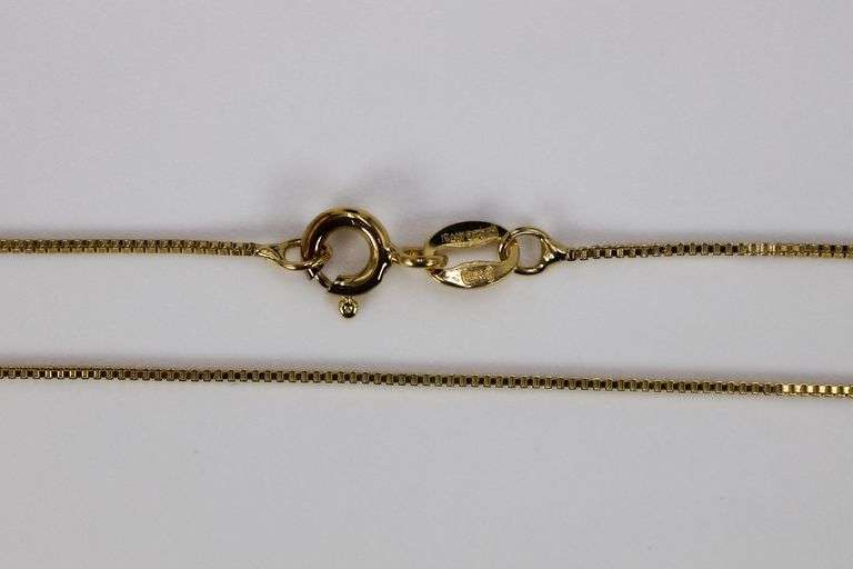 22k Yellow Gold Plated Sterling Silver Box Chain 0.8mm Genuine Solid 925 Italy Classic New Necklace 26"