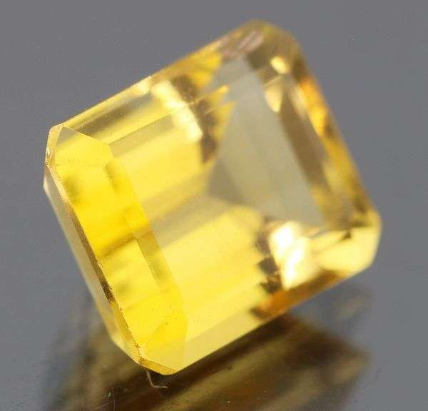 Rich golden 4.72ct emerald cut Citrine