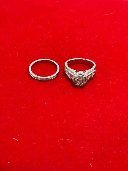 CERTIFIED NEW 14K WHITE GOLD DIAMOND WEDDING SET. 1.00 CARAT