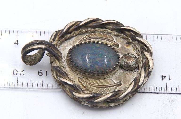 Lot of 3 vintage 925 sterling silver gemstone pendants
