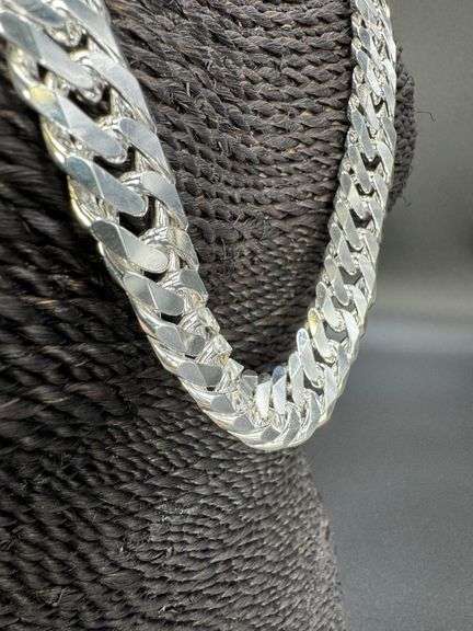 Sterling Silver 16mm Heavy Double Curb Chain Cuban Link 925 Italy Necklace 24"