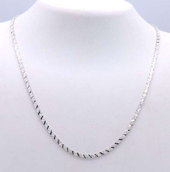 Italian 925 sterling silver fancy link necklace