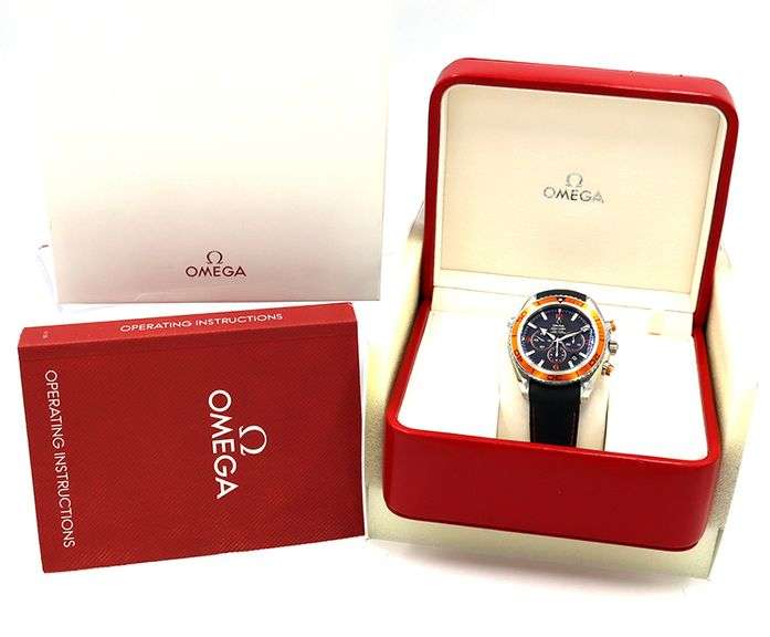 OMEGA Planet Ocean Seamaster Chronograph 2918582, 45.5mm, Black Dial, Steel W/ Box