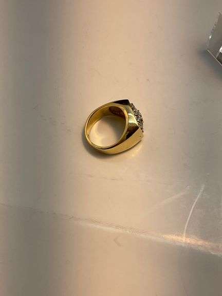MEN'S CERTIFIED 14K GOLD AND DIAMOND RING 1.50 CARAT