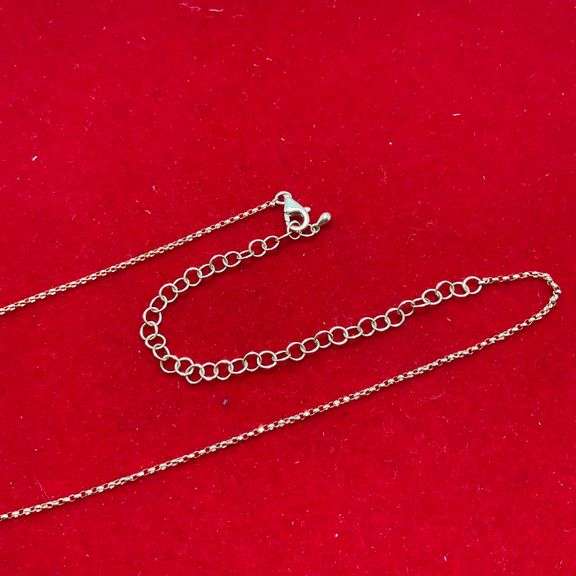 CERTIFIED 14K ROSE GOLD CHAIN WITH A 14K ROSE GOLD AND DIAMOND CRESCENT PENDANT