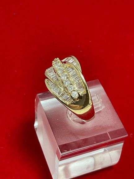 CERTIFIED 14K YELLOW GOLD AND DIAMOND BAND. 1.25 CARAT