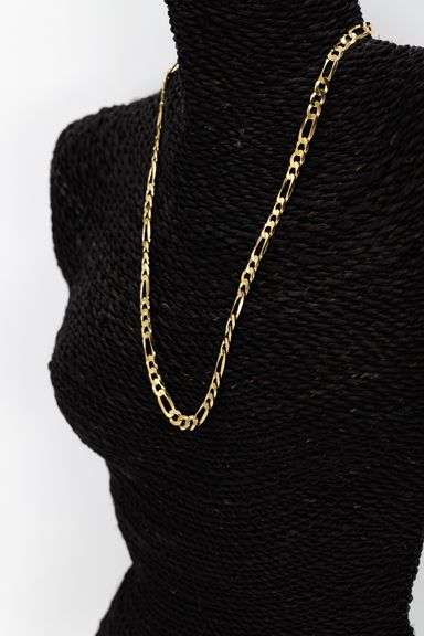 22k Yellow Gold Plated Men's 6.5mm Solid .925 Sterling Silver Flat Figaro Chain Link Italy Necklace 18"