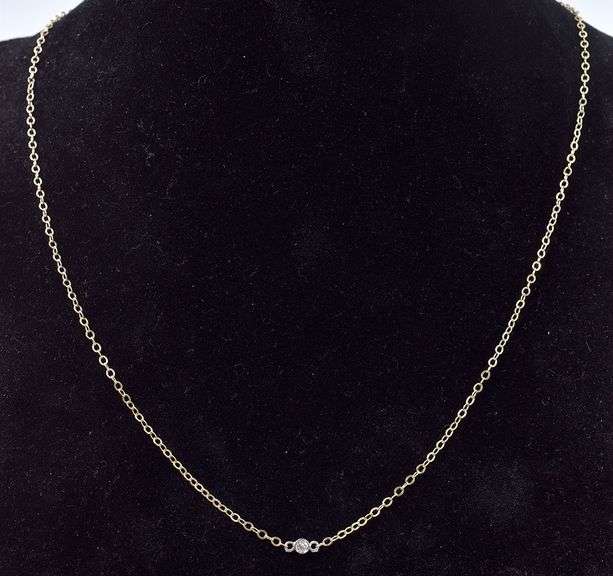 Sparkling 14K Yellow Gold Diamond Pendant Necklace
