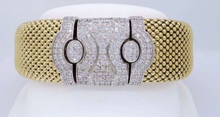Unique Mesh Bracelet with Diamond Clasp