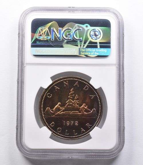 SP67 1972 Canada Silver Dollar NGC Beautifully Toned