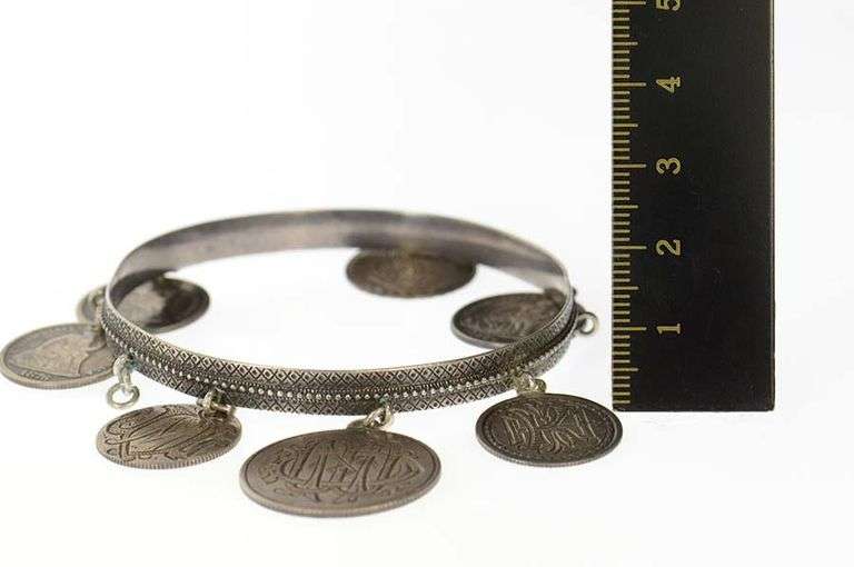 Silver 1883 Chicago Motif Love Token Victorian Coin Bracelet
