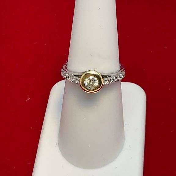 CERTIFIED 18K WHITE AND YELLOW GOLD AND DIAMOND