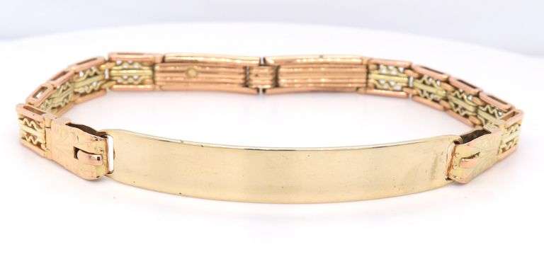 Vintage 2 tone gold ID bracelet