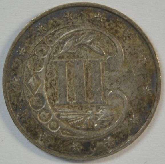 Original Uncirculated 1862 Three Cent Silver Piece. Full strike