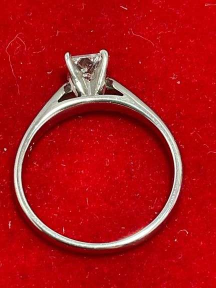 CERTIFIED 14K WHITE GOLD DIAMOND SOLITAIRE RING