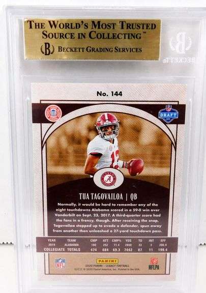Tua Tagovailoa 2020 Rookie Football Card, Gem Mint 9.5