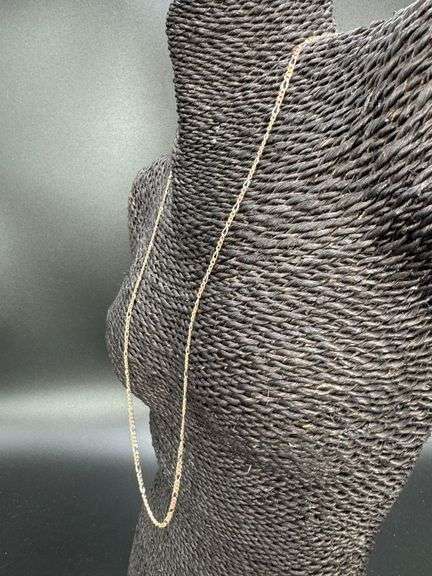 10k Gold Rose White Yellow Tri Color Solid Pave Figaro Link Chain 2.6mm Necklace 26"