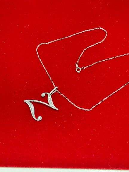 CERTIFIED BRAND NEW 18K WHITE GOLD CHAIN WITH 18K DIAMOND PENDANT