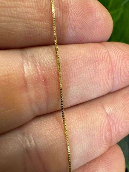 10k Yellow Gold Solid Box Link Chain 0.6mm Necklace 24"