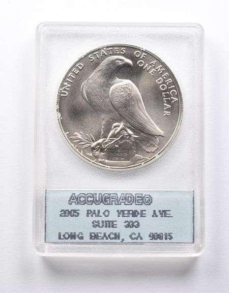 MS68 1984-P Olympic Commemorative Dollar Accugrade - Collectible Slab!