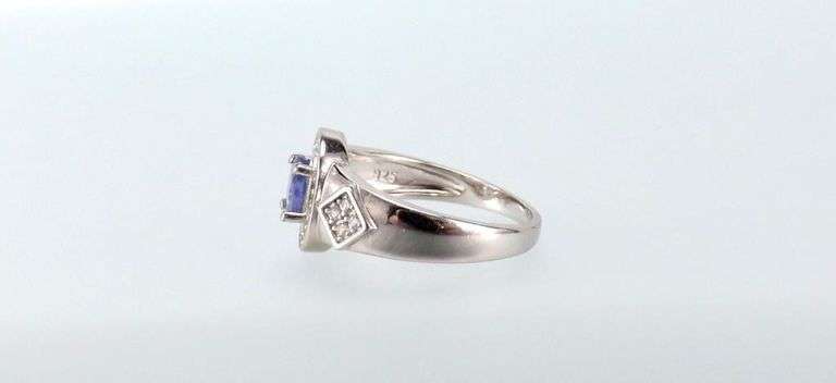 Gorgeous Solid .925 Silver 1 Ct Natural Blue Violet Tanzanite Ring