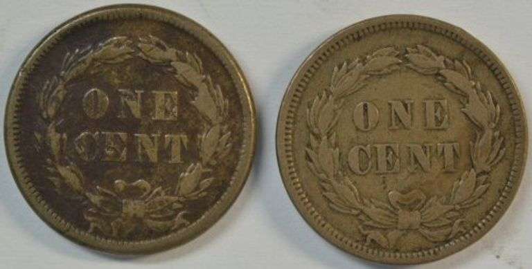 2 1859 Indian Head Cents in sharp XF