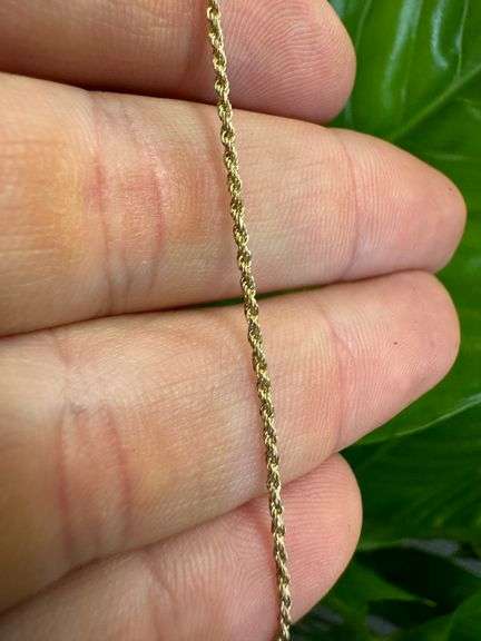 10k Yellow Gold Solid Round Rope Link Chain 1.1mm Necklace 28"