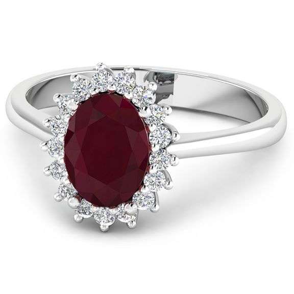 14KT White Gold 2.30ct Ruby and Diamond Ring