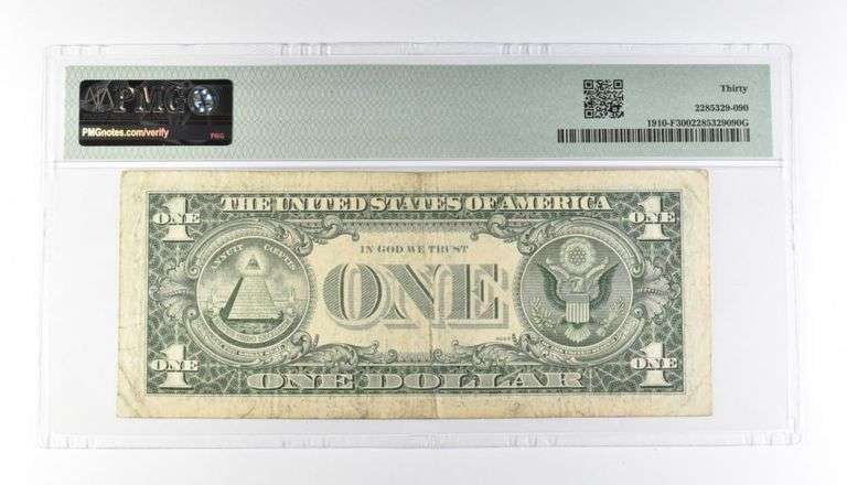 PMG 30 VF $1 1977A FRN Atlanta Fr#1910-F Gutter Fold Error