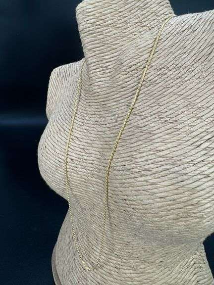 14k Yellow Gold Solid Diamond-Cut Rope Link Chain 1.1mm Necklace 30"