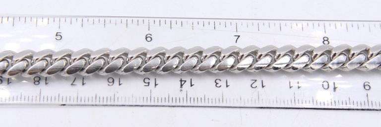 14kt White gold Cuban link heavy chain necklace
