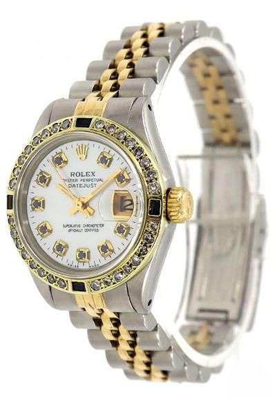 Rolex Datejust Two-Tone 6917, 26mm, Aftermarket Sapp & Diamond Dial & Sapphire Bezel, 18K & Steel