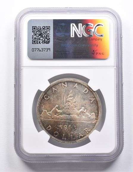 MS62 1963 Canada 1 Dollar Silver NGC Beautifully Toned