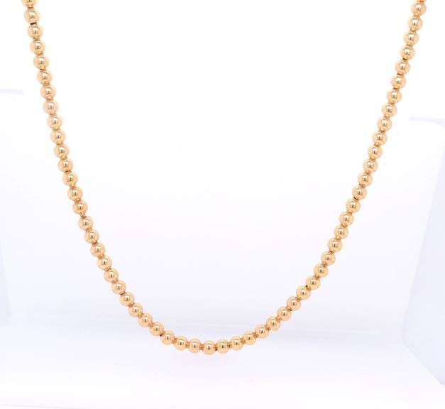 14kt Yellow gold bead chain necklace