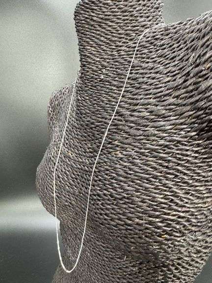 14k White Gold Solid Box Link Chain 0.6mm Necklace 24"