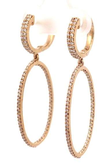 Sonia Bitton 0.65ctw Diamond Oval Drop Earrings in 14K