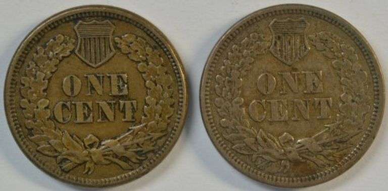 Needle-sharp 1862 & 1863 Indian Head Cents in AU