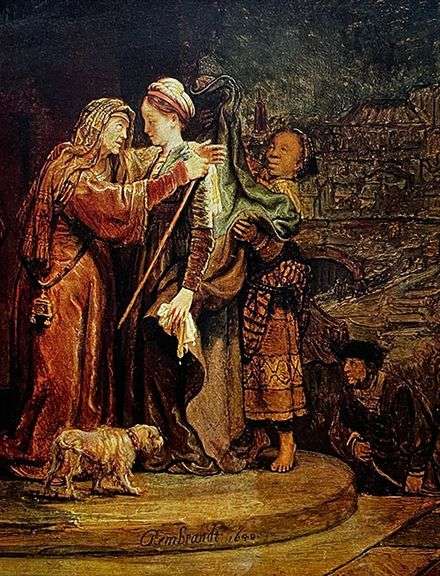 Rare Rembrandt van Rijn, Elizabeth and Mary
