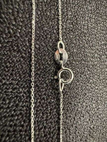 14k White Gold Solid Cable Chain Round Rolo Link 0.75mm Necklace 24"